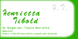 henrietta tibold business card